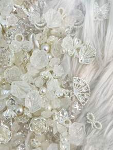 100pcs/70g Matte Blue Rose Beads Material, DIY Bracelet, Necklace, Phone Case, Jewelry, Handmade Craft, Multi-Purpose Beading, Gift For Friends, With Holes