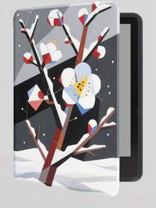 A Pattern Of Plum Blossoms Covered With SnowSuitable For Kindle PaperWhite 5, For Kindle 11th (2022/2024), 7 - Inch Kindle Paperwhite 12th Generation 2024, For New Kindle 11th 2019, 6 - Inch; PU Leather Case, Imitation Leather Protective Cover, Full - Body Protection, E - Reader Protective Case, Hard Shell, Shockproof.
