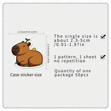 50pcs Capybara Stickers, Capybara Themed Accessories, Capybara Party Favors, Capybara Posters, Cute & Adorable Stickers, Capybara Gifts, Waterproof Vinyl Stickers Suitable For Laptops, Bumpers, Skateboards, Water Bottles, Computers, Phones, School Supplies, Back To School Season - Multicolor - View 3