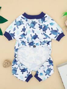 1件卡通图案宠物睡衣，柔软保暖 - 彩色 - 查看 6