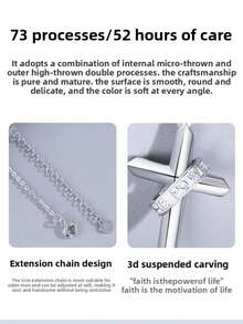 Minimalist Silver Cross Pendant Necklace With Ring Detail - Sleek Design For Timeless Faith - Inspired Style, Perfect For Daily Wear & Gifting, Unisex Appeal