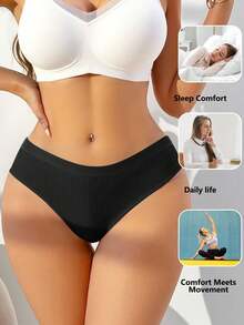 7 Pack Colorful Ribbed Low Waist Sexy Thongs Cotton Comfortable Women's Fashion Underwear Summer Seamless Women's Thong Shorts - Multicolor - View 7