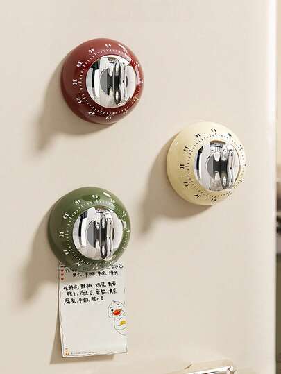 1 chiếc đồng hồ hẹn giờ cơ học để bàn hút nam châm cho tủ lạnh, đồng hồ đếm ngược chính xác cho nhà bếp.