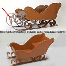 1/2pcs Christmas Decoration Large Sleigh Ornament, Winter Sleigh Gift Candy Storage Container, Candy Rack Organizer, Christmas New Year Party Decorations, Plastic Holiday Decor For Mantel, Tabletop, Entryway - Indoor/Outdoor Party Centerpiece, Classic Winter Theme, Fine Craftsmanship, Home Decor