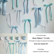 12/40pcs Pink And Blue Cute Bows, Bow Wall Decor, Christmas Tree Decoration Bows, Wedding Decoration Background Wall, Suitable For Christmas Gift, Birthdays, Party, Home Decoration Christmas Decorations Room Decor Winter