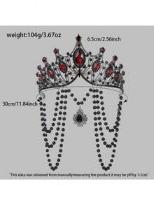 1 Peça Coroa de Noiva Gótica Vintage Feita à Mão, Coroa Barroca Escura, Acessório de Cabelo para Casamento Gótico, Tiara de Estilo Rainha Escura