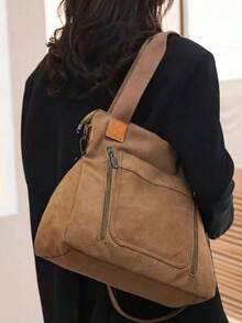 JLCH Women's Shoulder Bag, Tote Bag, Large Capacity Canvas Bag, Suitable For Work Commute, Durable And Practical, Classic Minimalist Casual Design, Versatile, Zipper Pocket Handbag, Fabric Bag (Tote Bag, Shoulder Bag, Crossbody Bag, Women's Bag, Large Capacity Bag)