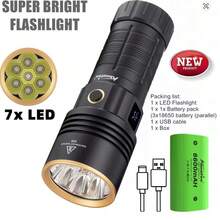 Alonefire X99 9LED White Laser Flashlight - Super Bright Rechargeable Tactical Hand Lamp, Ultra Powerful Strong Light Lantern For Outdoor Camping Hiking - Multicolor - View 14