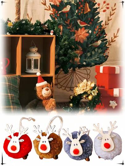 Weihnachtsdekoration Hängende Ornamente - Filz Cartoon Hirsch Hängende Dekoration, Weihnachtsbaum Ornament Accessoires, Geschenke Heim Dekoration Weihnachtsdekorationen Raumdekoration Winter