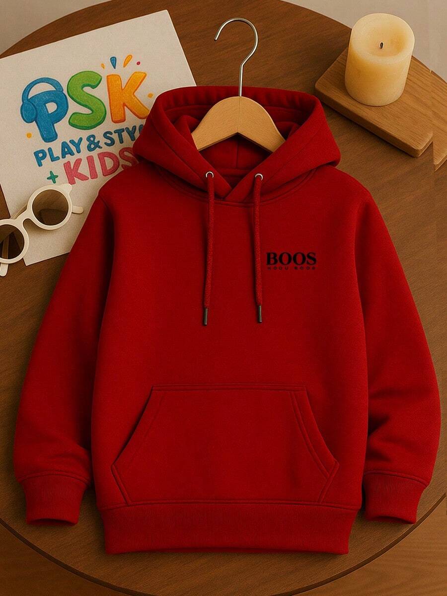 Luxury Children's  Sweatshirt With Hood Cotton Comfortable Child Various Colors And Sizes - Đỏ - Xem 1
