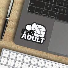 3-Inch "Adulting Irony" Sticker - Humorous - Themed Vinyl Sticker With Symbol & Text Art For Laptops, Notebooks, Water Bottles, Millennial Fans, And Fun Decor | Great For Adulting - Humor Lovers, Sarcasm Enthusiasts, And Those Into Playful Maturity Puns
