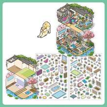 3 件装饰贴纸，我的小房子系列 11，休闲风格创意 DIY 风景材料 - 彩色 - 查看 14