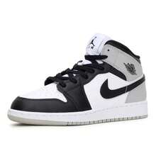 Big Kid's Air Jordan 1 Mid White/Black-LT Smoke Grey (DQ8423 101) - White - View 3
