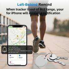 RSH 2个智能标签追踪器，兼容iOS“查找我的”应用程序（仅限苹果系统，不兼容安卓系统），行李定位器、钱包定位器、手机定位器，可更换CR2032电池，无需网络或应用程序，永久免费