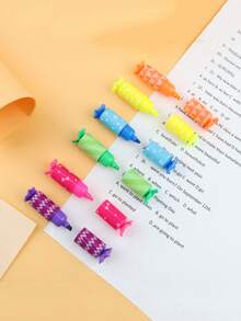 3 pezzi Mini evidenziatori pastello caramella, 6 colori carini con punta a scalpello per feste a tema caramelle, compleanni, disegno, realizzazione di cartellone, diari, biglietti di auguri, forniture scolastiche e per ufficio, ritorno a scuola