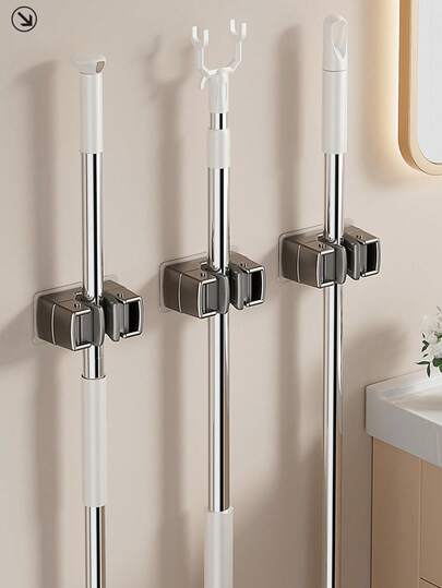 1pc Silicone Bathroom Wall Hanger For Slim Storage And Organization – Durable, Non-Slip Bathroom Organizer Hook, Broom Holder And Mop Hook, Space-Saving Wall Mount For Tidy Cabinets And Shelves, Easy-Install Shower Accessory, Ideal For Small Bathrooms, Daily Cleaning Routine, Spring Cleaning Ready, Contemporary Home Decor, Lightweight Yet Strong Bath Utility