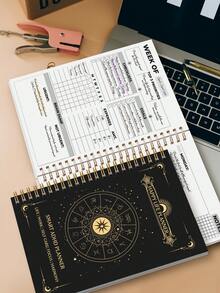 1 pezzo Pianificatore mensile e settimanale per 2026-2027, Pianificatore mensile semplice formato A5 con priorità, checklist e note, ideale per concentrazione e produttività, accessori per scrivania, ritorno a scuola - nero - Visualizzare 8