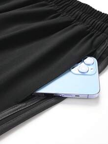 Pantaloni de vară pentru femei, mărime plus, casual, lejeri, cu picior drept, potriviți pentru purtare zilnică, pentru toate anotimpurile - Negru - Vizualizare 6
