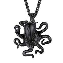 PROSTEEL Stainless Steel Shark/Octopus/Wolf Tooth Necklace For Men Women, Black/Gold/Silver Tone, Punk Rock Necklace, 22inch-24inch Adjustable, Come With Box-389426 - 02Bạch tuộc đen - Xem 1