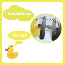 12pcs Yellow Duckling Theme Birthday Party Banner, Hanging Decor And Cake Topper. Adorable Happy Birthday Party Decorations