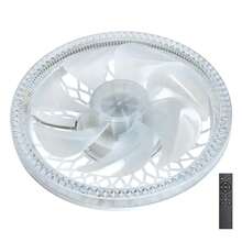 Luz de ventilador de techo con control remoto | Lámpara LED | Ventilador de techo inteligente con luz, ventilador de techo con 4 velocidades y 3 modos de luz, ventilador de techo moderno con luz LED - Blanco - Ver 3