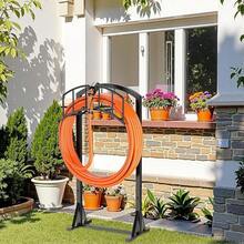 1PC Heavy - Duty Garden Water Hose Holder (Holds Up To 161 FT Hoses), Durable Metal Material, Freestanding Hose Storage Rack;  Practical & Sturdy Style, Sleek Black Color, Arch - Shaped With 4 Anchor Spikes Detail, Ideal For Organizing And Storing Garden Hoses.  Outdoor Hose Hanger Stand Perfect For Yard, Lawn, Garden Use, Year - Round Gardening Tasks & Great As A Gift For Garden Enthusiasts On Father's Day, Spring Gardening Season. (Black) - 黑色 - 查看 6