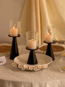 1Pc/1Set European Style Modern Creative Metal Iron Candle Holder, Solid Color Cylindrical Tabletop Decorative Candle Holder, Suitable For Romantic Wedding, Candlelight Dinner, Birthday Party, Party Dinner, Family Table Decoration, Metal Pillar Candle Holder Modern Iron Pillar Candle Holder Dining Table Centerpiece Birthday Party Wedding Dining Home Decoration Gift Candle Holder. Home, Hotel