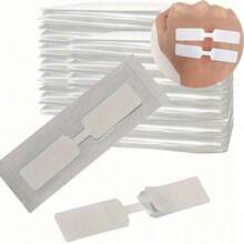 15/50片装无纺布蝴蝶封口胶带，用于伤口缝合，带非粘性垫，适用于急救包 - 白色 - 查看 2