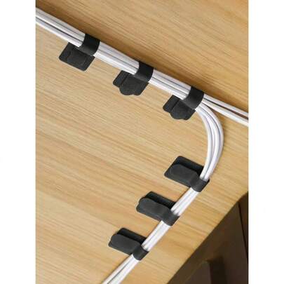 20pcs Durable Nylon Self-Adhesive Tie Wraps - White Circular Fasteners, Convenient For Power Cord Management, Flexible Multi-Purpose Home And Office Cable Tape, Cable Ties - Easy Cable Organizer And Management - Reusable And Durable Cable Straps, Suitable For Home And Office, Easy Cable Management, For Computer Cable Management, Desktop Wire Rack, Cable Organizer, Hook And Loop Straps (Random Color Style)
