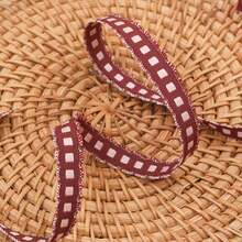 蕾丝格子丝带，手工DIY蝴蝶结发夹，饰品，衣服，鞋子，帽子，花束包装丝带 - 彩色 - 查看 25