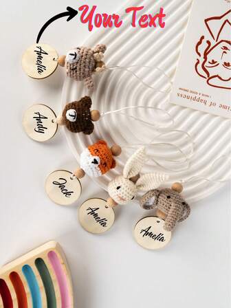 1pc Customized Baby Keychains, Animal Bag Pendants, Baby Birthday Souvenirs.1pc Personalized Name Engraved Keychain - Birth Flower Design | Leather Bag Charm | Cute, Colorful | Gifts For Weddings, Birthdays, Christmas | For Her, Him & Kids