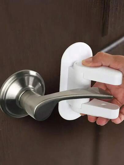 2 Pieces Anti-Pinch Safety Locks, Drawer Indoor Door Handle Protective Lock, Anti-Theft, Furniture And Item Protection, Child Safety Door Bar Lock - Easy Installation, No-Damage Adhesive, Multi-Functional PVC Safety Device, Matte Surface, Ensuring And Stylish Home Security