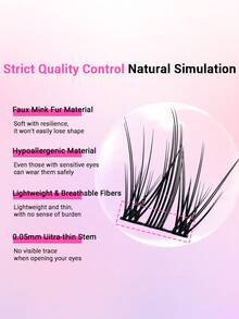 36pcs Flower Lashes Clusters C-Curl Fluffy Individual Lashes , DIY Lash Extension With 6-7mm Individual Lashes Invisible Band Lash Cluster Eyelash Natural Looking Lash Extensions For Beginners