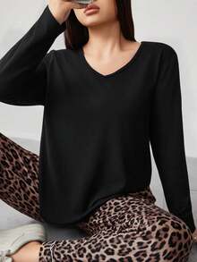 Fall And Winter Popular Plus Size Women's Long-Sleeved Pajamas Tops,, Cozy