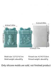 Christmas Gift Box, Teddy Bear, Christmas Tree, Santa Claus, Gingerbread Man 3D Silicone Mold, Candle Mold, Durable 3D Silicone Mold, Exquisite Structure Easy To Disassemble And Clean, Specially Designed For Batch Candle Production, Compatible With Plaster Sculptures And Creative Graffiti, Inspiring Unlimited Imagination And Creativity For DIY Enthusiasts, Supporting Repeated Batch Production Of Candles Home Decor Christmas Decorations Room Decor, Christmas Gifts