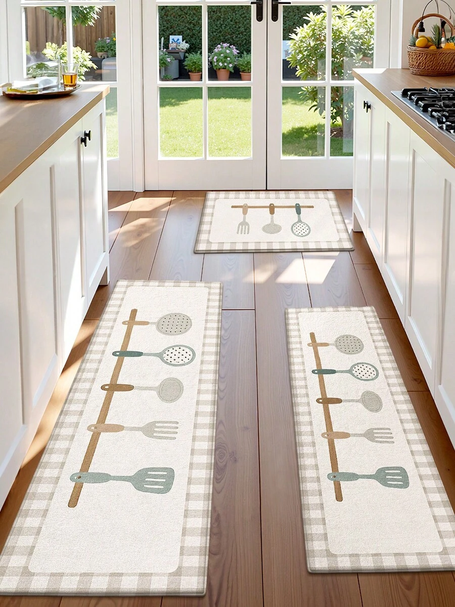 DAJIANG 1 件加厚绒面门垫,厨房地毯,底部防滑,简约ins风舒适地垫,玄关地毯,厨房地垫,可机洗,易于清洁,家居装饰,节日房间装饰 - 彩色 - 查看 1