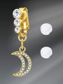 CIZME 1 件可爱不锈钢蝴蝶假肚脐环，适合女性日常装饰，不穿孔肚脐环夹在肚脐上，悬挂假肚脐环，肚脐环袖口假穿孔肚脐环首饰