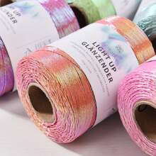 1mm Iridescent Metallic Thread - 550m/1804.46ft Spool, Suitable For DIY Crochet, Lace And Home Decor | Options: Burgundy, Pink, Yellow, Bags, Christmas Decorations, Yarn - Multicolor - View 12