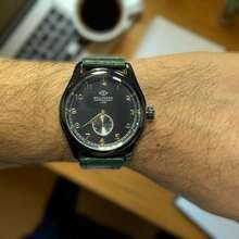 Bollfendo Men's Watch Waterproof Leather Strap Fashion Elegant Man M58 - M58 Đen Xanh - Xem 3