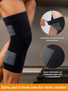 1 Pair Men's Compression Sport Kneepad Stretchy Comfortable Support Leg Shaper