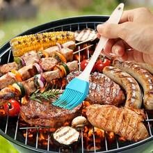 Cast Iron Sauce Pot And BBQ Mop Brush Set For Grilling BBQ Basting Set With Saucepan And Brush Barbecue Accories Meat Smoker Accories Gift For Men