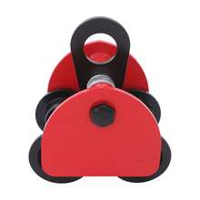 SENDERPICK 1T Rolling Trolley Push Beam Trolley Manual Plain Trolley - Red and Black - View 9