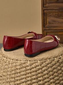 Women's Pointed Toe Slip-On Flats, Casual Party Wear, Red Color, Suitable For Spring/Summer, Daily Outdoor Activities, Versatile - Red - View 6