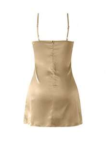 Vestido mini ajustado de tirantes de unicolor de moda callejera para mujer