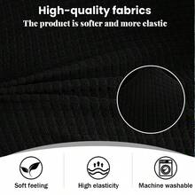 1PC Elastic Small Single Armrest Sofa Cover Suitable For Living Room Pet Solid Color Non Slip Corn Fleece Sofa Cushion Cover Suitable For Small Single Armrest Home Decoration Sofa Protective Cover - 黑色 - 查看 5