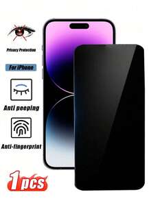 1Pc Privacy Screen Protector For IPhone 16 15 14 13 11 12 Pro Max Mini 7 8 6 Plus Anti-Spy Protective Glass For IPhone 15 X XR XS MAX Screen Protection Essentials, Applicable To Daily Shield, Office, Home Phone Screen Protector Phone Accessories Waterproof Shockproof Anti-Fall Scratch Resistant
