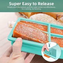 ‌Reusable Silicone Freezer Trays With Lids - 125ml & 250ml Ice Cube Molds For Coffee, Soup Stock, Meal Prep, Herbs & Sauces, Non-Stick Easy Release, Space-Saving Kitchen Storage Organizer‌ - Nước - Xem 3