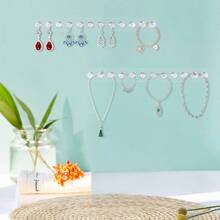 Necklace Hangers Acrylic Necklaces Holder Wall Mounted Jewellry Organiser Hanging With Diamond Shape Hooks Jewellry Hangers For Necklace Gift For Girls Women 2 Pack Of 6 Diamonds Clear