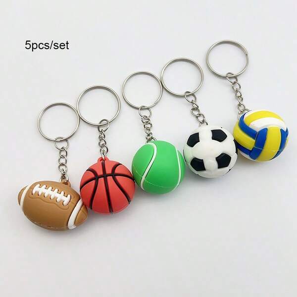 1 قطعة/5 قطع/12 قطعة من سلاسل مفاتيح كرة قدم/كرة سلة/كرة تنس/كرة رجبي صغيرة محاكاة جديدة للرجال، أفكار هدايا عيد الميلاد للهواة الرياضيين، إكسسوارات حقيبة، أربطة رقبة مع حامل بطاقة هوية، إكسسوارات سيارة، تميمة حقيبة، إكسسوارات سيارة، هدية للأصدقاء والأخوات والمعلمين