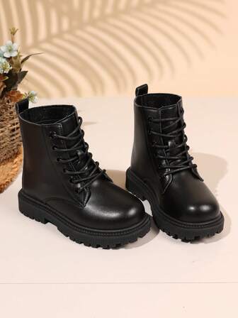 Children's Casual Chelsea Boots, Round Toe Elastic Pull-On Ankle Boots, Versatile Black Ankle Boots